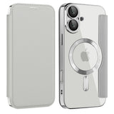 Husa de protectie Techsuit SmartMag Book compatibil cu iPhone 16 Plus, Gri