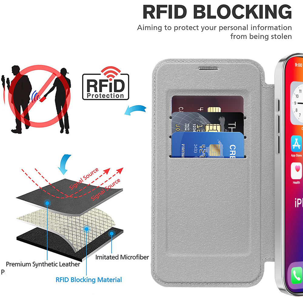 Husa de protectie Techsuit SmartMag Book compatibil cu iPhone 16 Plus, Gri
