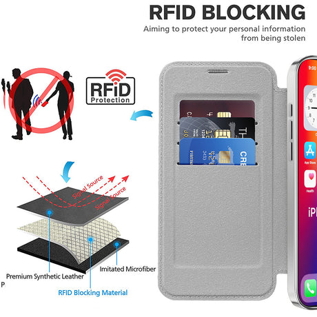 Husa de protectie Techsuit SmartMag Book compatibil cu iPhone 16 Plus, Gri