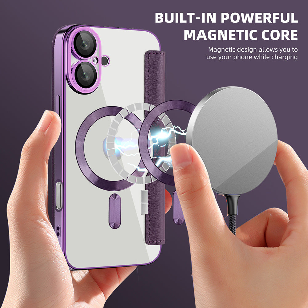 Husa de protectie Techsuit SmartMag Book compatibil cu iPhone 16 Plus, Mov