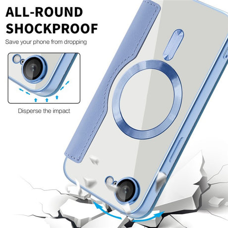 Husa de protectie Techsuit SmartMag Book compatibil cu iPhone 16e / iPhone 17e, Albastru Deschis