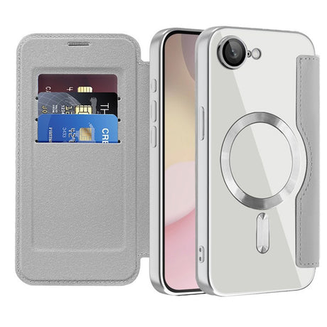 Husa de protectie Techsuit SmartMag Book compatibil cu iPhone 16e / iPhone 17e, Gri