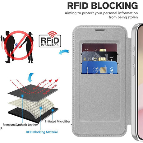 Husa de protectie Techsuit SmartMag Book compatibil cu iPhone 16e / iPhone 17e, Gri