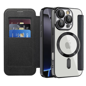 Husa de protectie Techsuit SmartMag Book compatibil cu iPhone 16 Pro, Negru