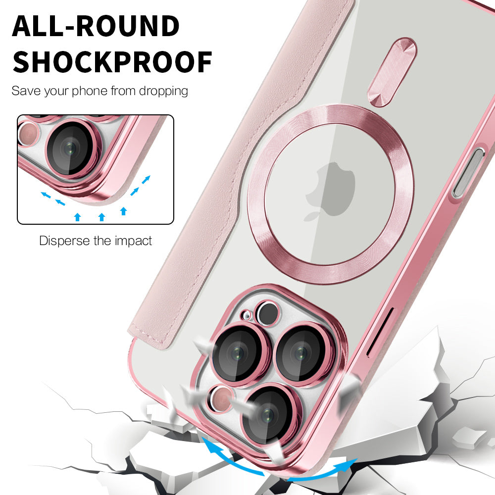 Husa de protectie Techsuit SmartMag Book compatibil cu iPhone 16 Pro, Roz