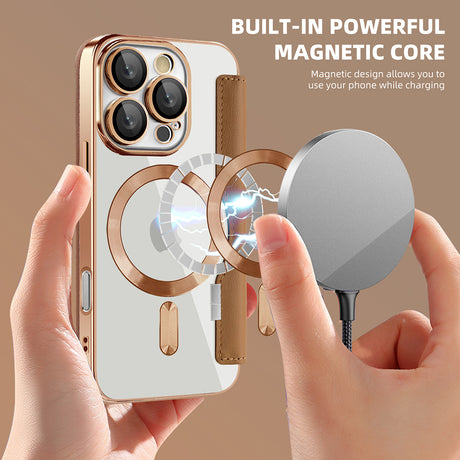 Husa de protectie Techsuit SmartMag Book compatibil cu iPhone 16 Pro, Maro