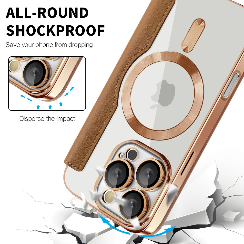 Husa de protectie Techsuit SmartMag Book compatibil cu iPhone 16 Pro, Maro