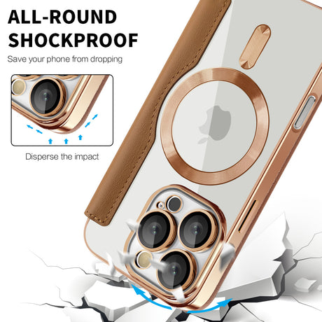 Husa de protectie Techsuit SmartMag Book compatibil cu iPhone 16 Pro, Maro