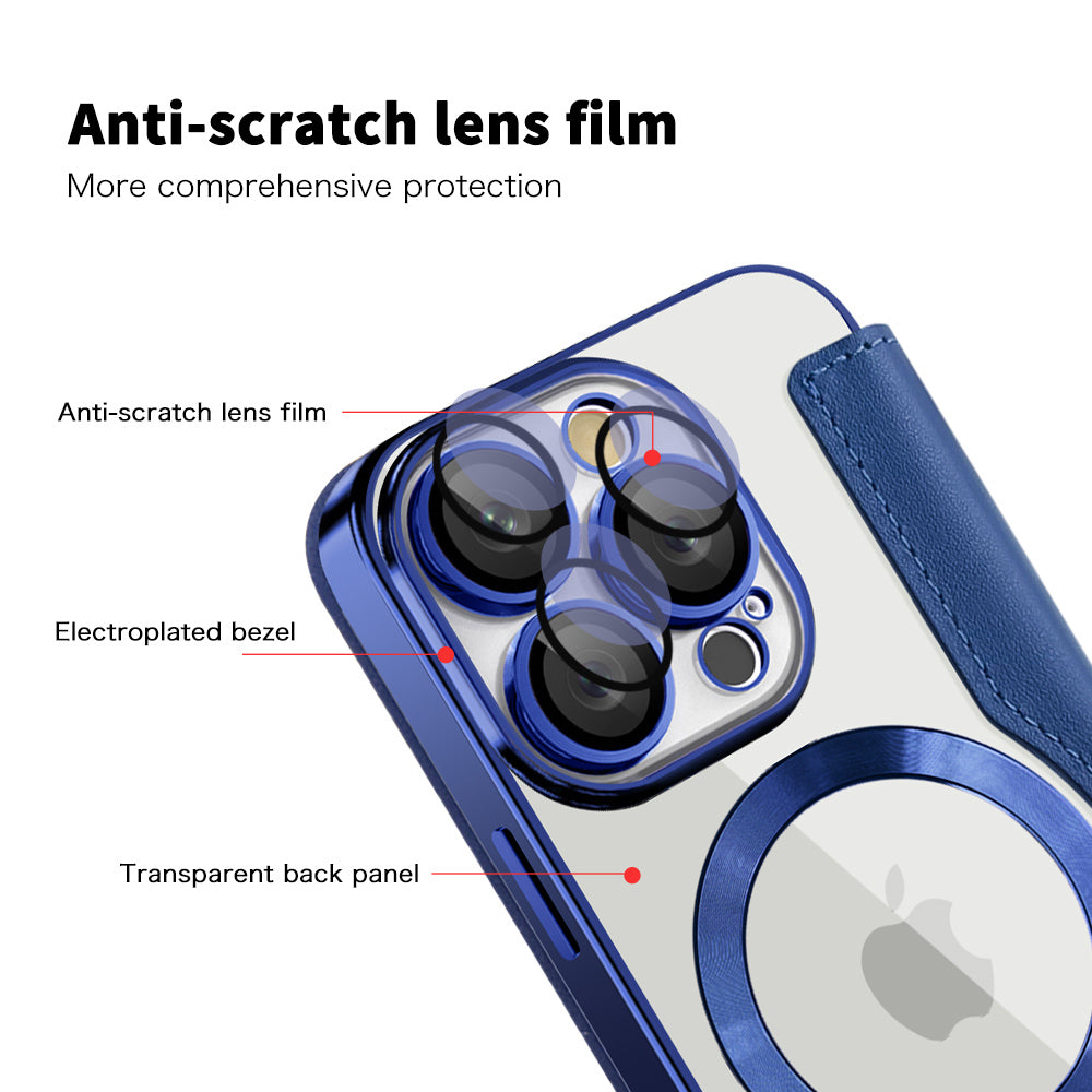 Husa de protectie Techsuit SmartMag Book compatibil cu iPhone 16 Pro, Albastru