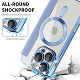 Husa de protectie Techsuit SmartMag Book compatibil cu iPhone 16 Pro, Albastru Deschis