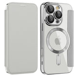 Husa de protectie Techsuit SmartMag Book compatibil cu iPhone 16 Pro, Gri
