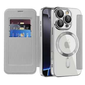 Husa de protectie Techsuit SmartMag Book compatibil cu iPhone 16 Pro, Gri