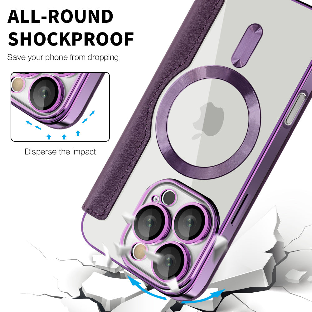 Husa de protectie Techsuit SmartMag Book compatibil cu iPhone 16 Pro, Mov