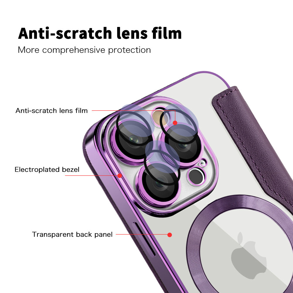 Husa de protectie Techsuit SmartMag Book compatibil cu iPhone 16 Pro, Mov