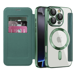 Husa de protectie Techsuit SmartMag Book compatibil cu iPhone 16 Pro Max, Verde