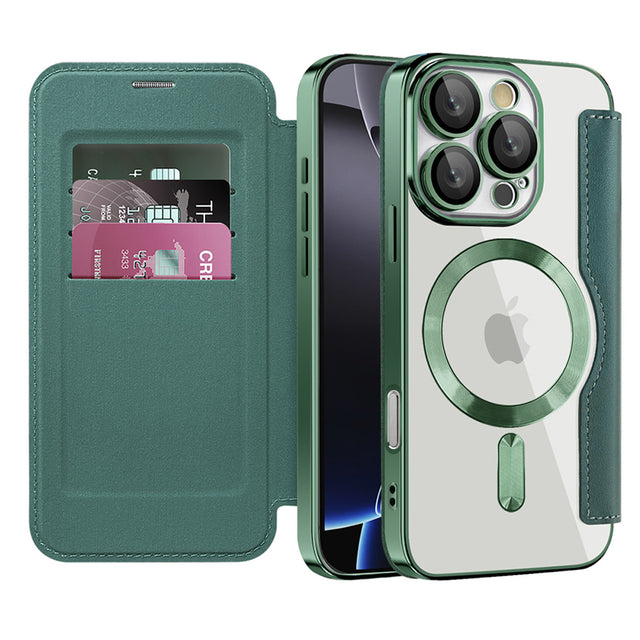 Husa de protectie Techsuit SmartMag Book compatibil cu iPhone 16 Pro Max, Verde