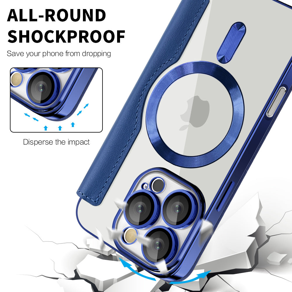 Husa de protectie Techsuit SmartMag Book compatibil cu iPhone 16 Pro Max, Albastru