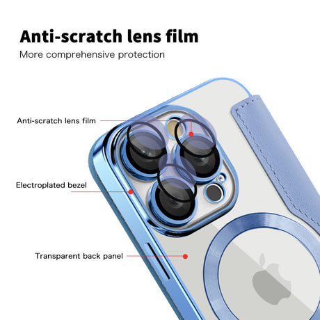 Husa de protectie Techsuit SmartMag Book compatibil cu iPhone 16 Pro Max, Albastru Deschis