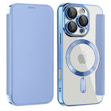 Husa de protectie Techsuit SmartMag Book compatibil cu iPhone 16 Pro Max, Albastru Deschis