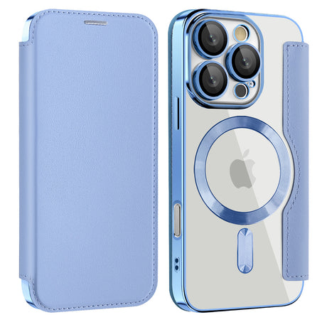 Husa de protectie Techsuit SmartMag Book compatibil cu iPhone 16 Pro Max, Albastru Deschis