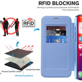 Husa de protectie Techsuit SmartMag Book compatibil cu iPhone 16 Pro Max, Albastru Deschis