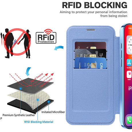 Husa de protectie Techsuit SmartMag Book compatibil cu iPhone 16 Pro Max, Albastru Deschis