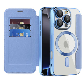 Husa de protectie Techsuit SmartMag Book compatibil cu iPhone 16 Pro Max, Albastru Deschis