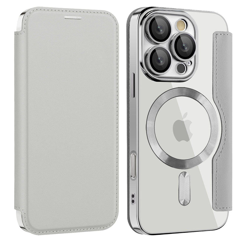 Husa de protectie Techsuit SmartMag Book compatibil cu iPhone 16 Pro Max, Gri