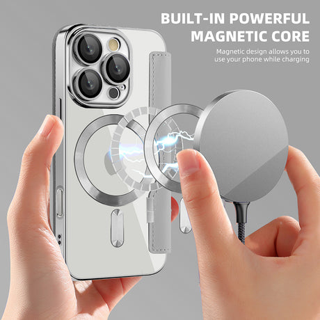 Husa de protectie Techsuit SmartMag Book compatibil cu iPhone 16 Pro Max, Gri