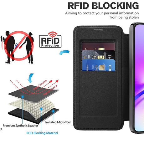 Husa de protectie Techsuit SmartMag Book compatibil cu Samsung Galaxy A05, Negru