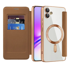 Husa de protectie Techsuit SmartMag Book compatibil cu Samsung Galaxy A05, Maro