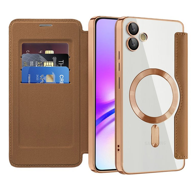 Husa de protectie Techsuit SmartMag Book compatibil cu Samsung Galaxy A05, Maro