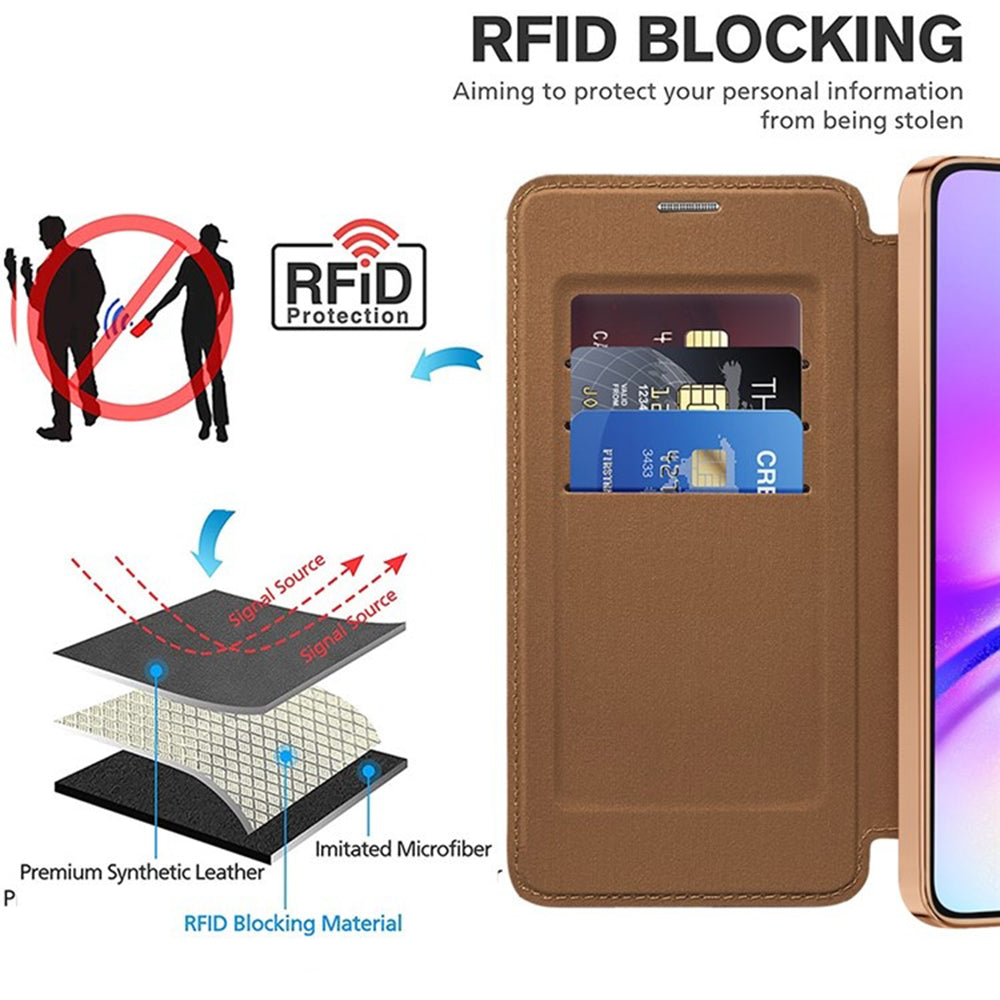Husa de protectie Techsuit SmartMag Book compatibil cu Samsung Galaxy A05, Maro