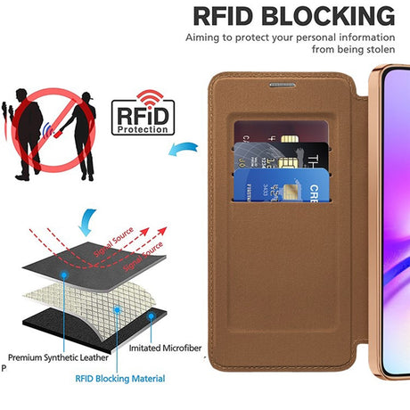 Husa de protectie Techsuit SmartMag Book compatibil cu Samsung Galaxy A05, Maro