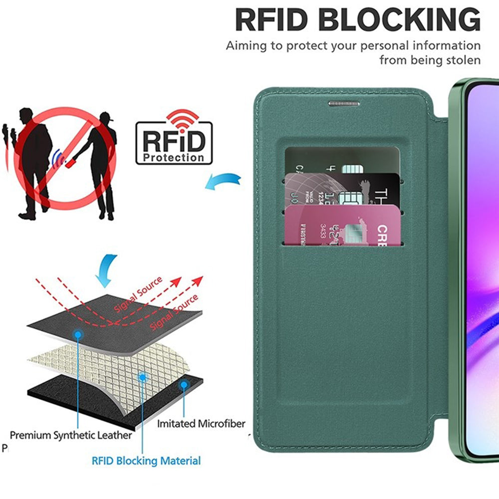 Husa de protectie Techsuit SmartMag Book compatibil cu Samsung Galaxy A05, Verde