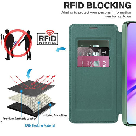 Husa de protectie Techsuit SmartMag Book compatibil cu Samsung Galaxy A05, Verde