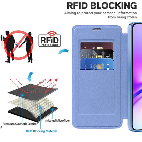 Husa de protectie Techsuit SmartMag Book compatibil cu Samsung Galaxy A05, Albastru Deschis