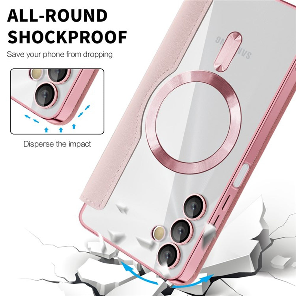 Husa de protectie Techsuit SmartMag Book compatibil cu Samsung Galaxy A05s, Roz
