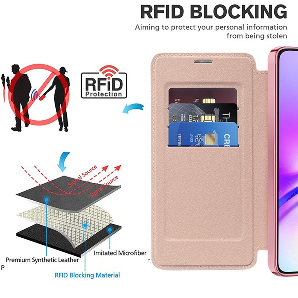 Husa de protectie Techsuit SmartMag Book compatibil cu Samsung Galaxy A05s, Roz