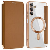 Husa de protectie Techsuit SmartMag Book compatibil cu Samsung Galaxy A05s, Maro