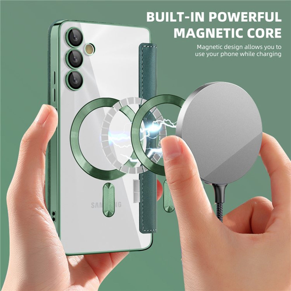 Husa de protectie Techsuit SmartMag Book compatibil cu Samsung Galaxy A05s, Verde