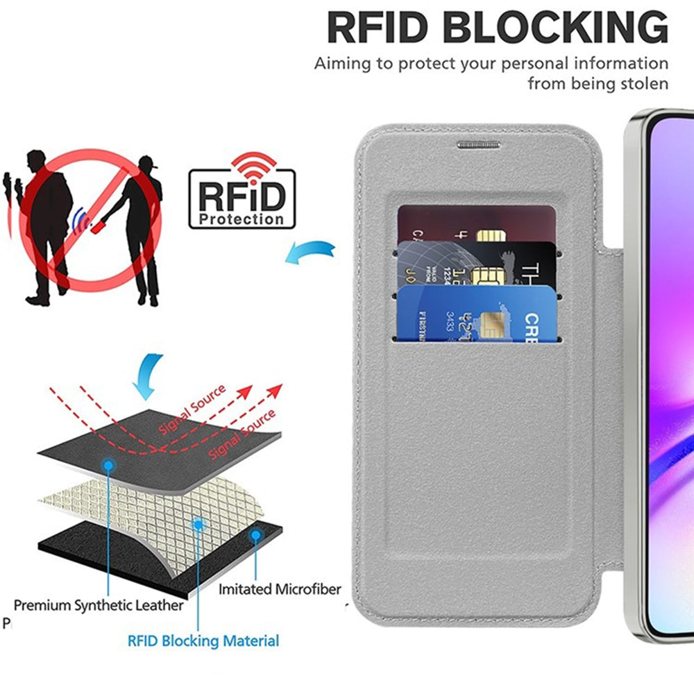 Husa de protectie Techsuit SmartMag Book compatibil cu Samsung Galaxy A05s, Gri