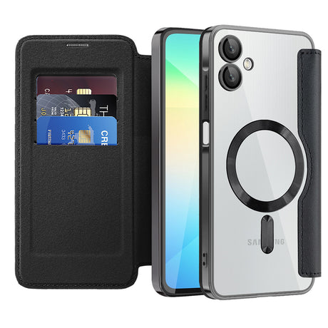 Husa de protectie Techsuit SmartMag Book compatibil cu Samsung Galaxy A06, Negru