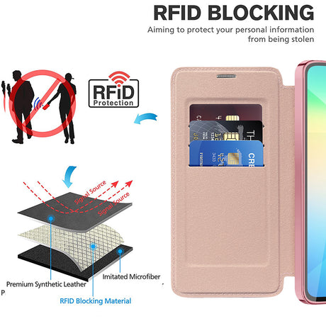 Husa de protectie Techsuit SmartMag Book compatibil cu Samsung Galaxy A06, Roz