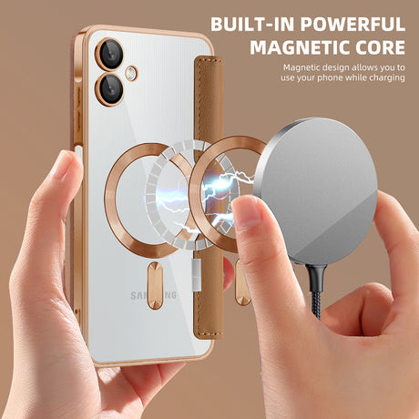 Husa de protectie Techsuit SmartMag Book compatibil cu Samsung Galaxy A06, Maro
