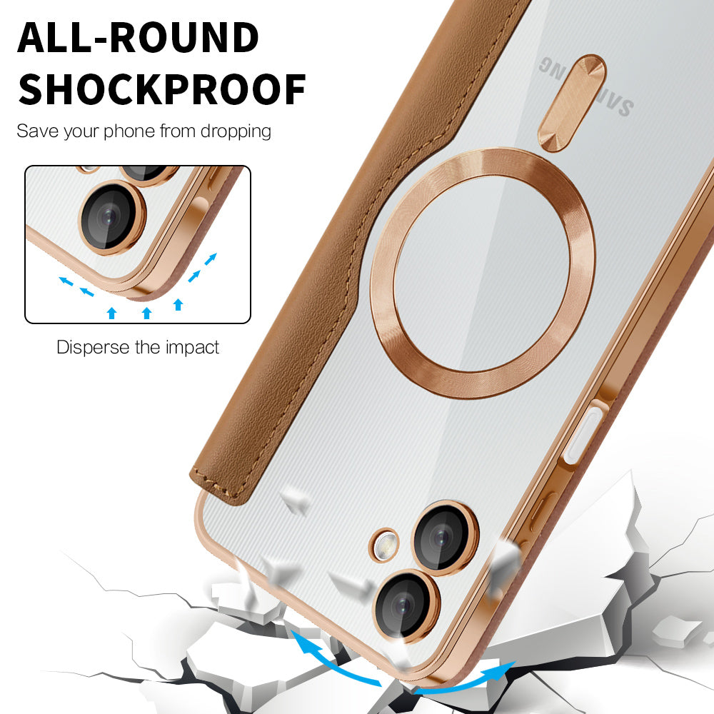 Husa de protectie Techsuit SmartMag Book compatibil cu Samsung Galaxy A06, Maro