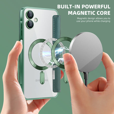 Husa de protectie Techsuit SmartMag Book compatibil cu Samsung Galaxy A06, Verde