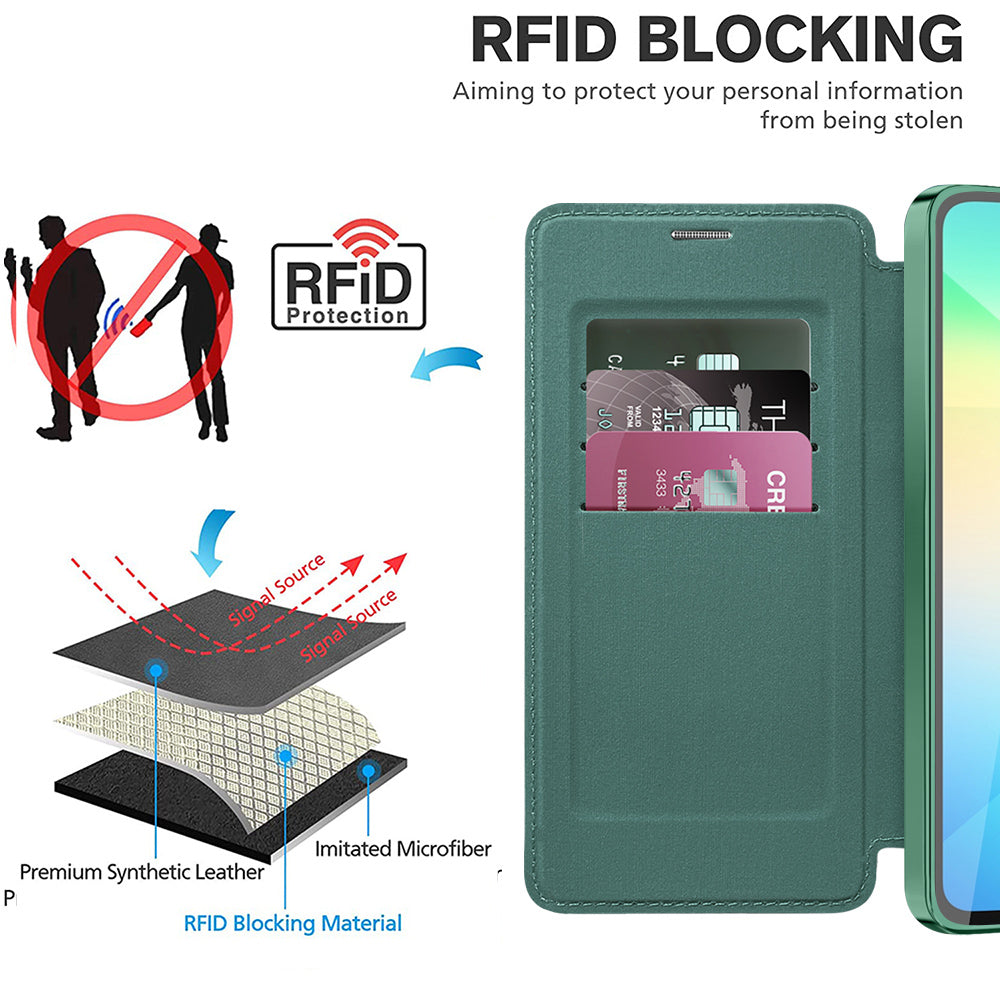 Husa de protectie Techsuit SmartMag Book compatibil cu Samsung Galaxy A06, Verde