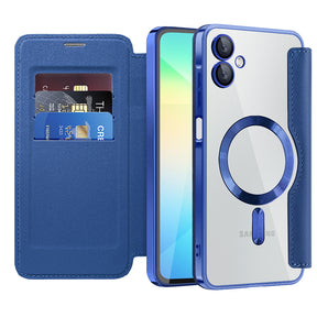 Husa de protectie Techsuit SmartMag Book compatibil cu Samsung Galaxy A06, Albastru