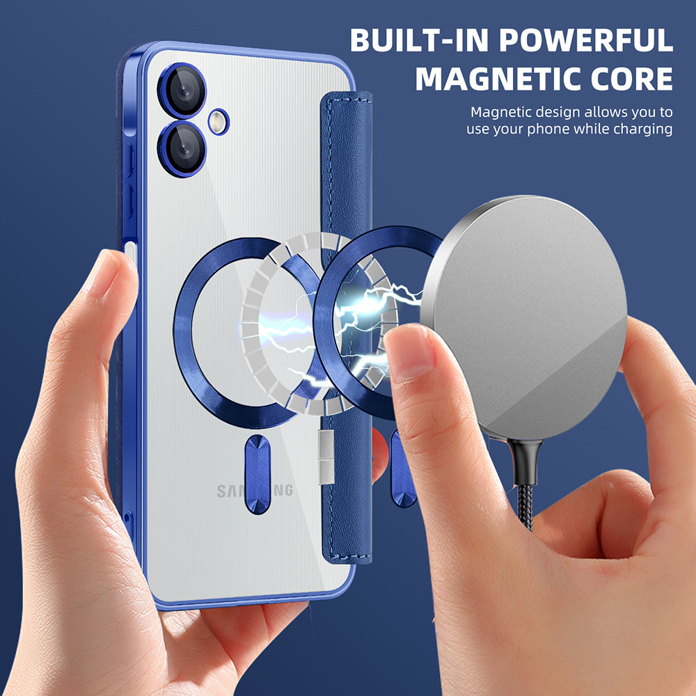Husa de protectie Techsuit SmartMag Book compatibil cu Samsung Galaxy A06, Albastru